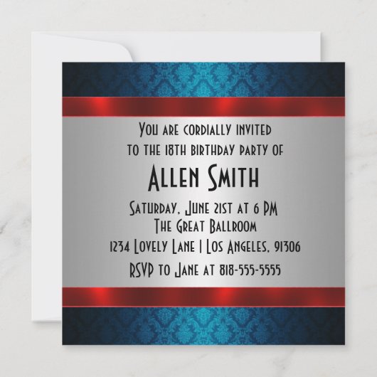 18e uitnodiging van het man (Achterkant)