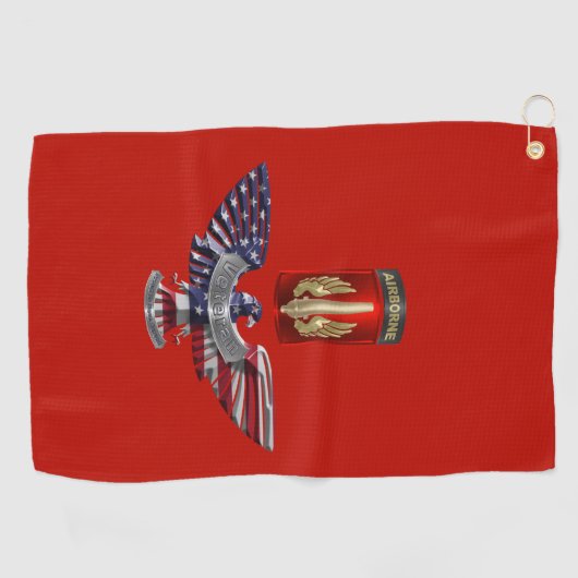 18e Veldartillerie Brigade Airborne Eagle Golfhanddoek (Horizontaal)