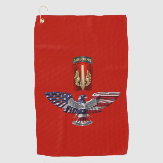 18e Veldartillerie Brigade Airborne Eagle Golfhanddoek (Voorkant)