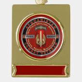 18e veldartillerijbrigade Afghanistan Veteraan Verguld Banner Ornament (Voorkant)