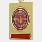 18e veldartillerijbrigade Afghanistan Veteraan Verguld Banner Ornament (Links)