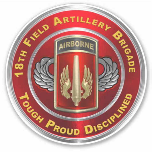 18e veldartillerijbrigade in de lucht sticker (Voorkant)