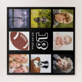 18e verjaardag 18 foto collage jongen zwart legpuzzel (Horizontaal)