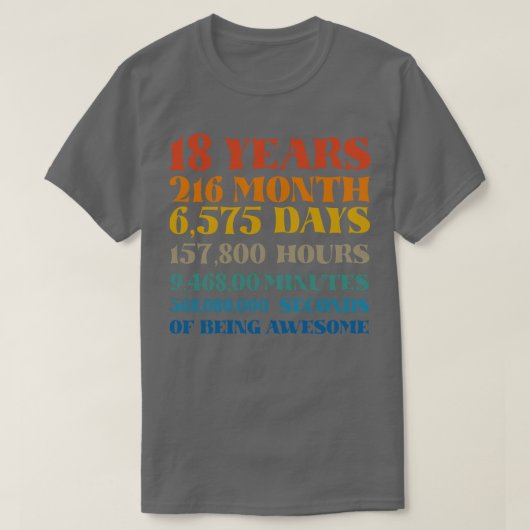 18e verjaardag 18 jaar geweldig zijn Tshirt Bd (Design voorkant)