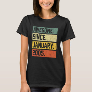18e verjaardag 18 jaar oud Geweldige sinds 2 janua T-shirt