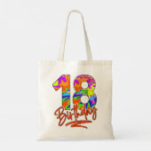 18e verjaardag 18 jaar oud Jongerenmeisje Tie Dye Tote Bag (Achterkant)