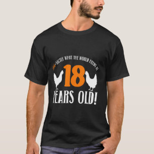 18e verjaardag 18 jaar oude kip t-shirt