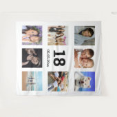 18e verjaardag aangepaste foto collage blanke man wandkleed (Voorkant (horizontaal))