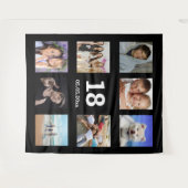 18e verjaardag aangepaste foto collage zwarte man wandkleed (Voorkant (horizontaal))