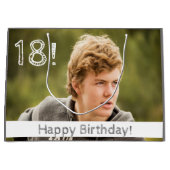 18e verjaardag aangepaste fotojongen groot cadeauzakje (Voorkant)