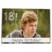 18e verjaardag aangepaste fotojongen groot cadeauzakje (Achterkant)