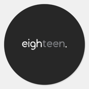 18e verjaardag Achttien 18 Jaar Bday Mannen Jongen Ronde Sticker