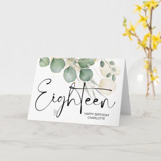 18e verjaardag Achttien Gelukkige Verjaardag voor  Kaart (Gele Bloem)