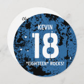 18e verjaardag Achttien Rocks BLUE Grunge F18Z Kaart (Voorkant / Achterkant)