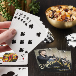 18e verjaardag achttien sleutel goud zwart foto pokerkaarten
