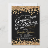 18e Verjaardag Afstuderen Sparkling Gold Glitter Kaart (Voorkant)