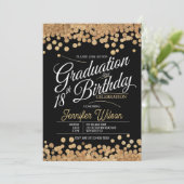 18e Verjaardag Afstuderen Sparkling Gold Glitter Kaart (Staand voorkant)