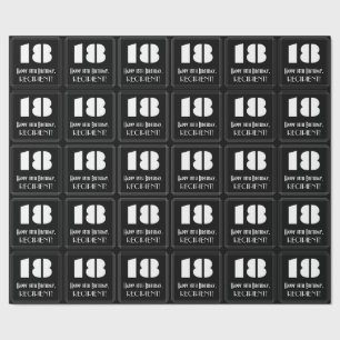 18e verjaardag: Art Deco Geïnspireerde look "18" & Cadeaupapier