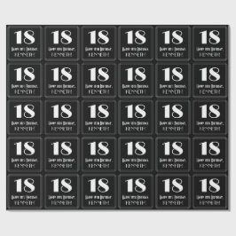 18e verjaardag - Art Deco geïnspireerde look "18", Cadeaupapier