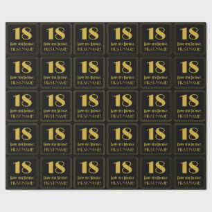 18e verjaardag ~ Art Deco geïnspireerde look "18", Cadeaupapier