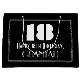 18e verjaardag ~ Art Deco geïnspireerde look "18"  Groot Cadeauzakje