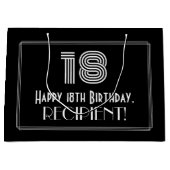 18e verjaardag — Art Deco geïnspireerde look "18"  Groot Cadeauzakje (Voorkant)