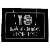 18e verjaardag — Art Deco geïnspireerde look "18"  Groot Cadeauzakje (Achterkant)