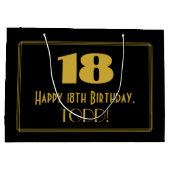 18e verjaardag — Art Deco geïnspireerde look "18"  Groot Cadeauzakje (Achterkant)