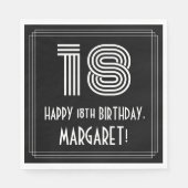 18e verjaardag: Art Deco Geïnspireerde look "18" + Servet (Voorkant)