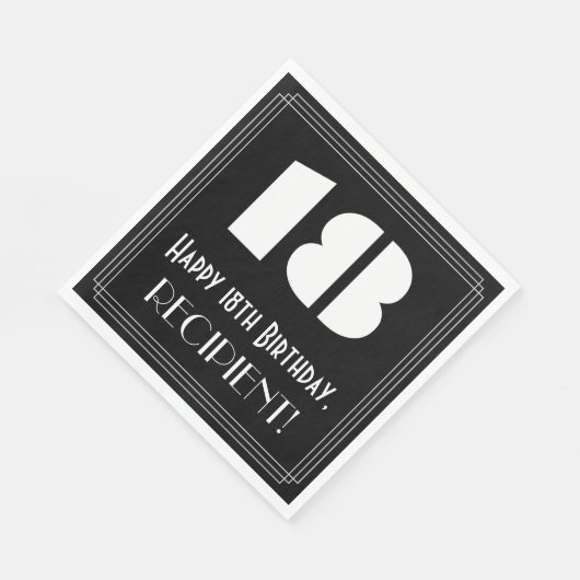 18e verjaardag: Art Deco Geïnspireerde look "18" + Servet (Hoek)