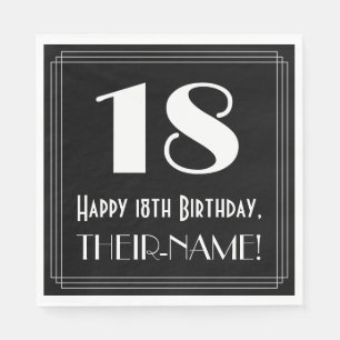 18e verjaardag ~ Art Deco geïnspireerde look "18", Servet