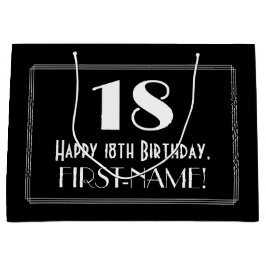 18e verjaardag: Art Deco geïnspireerde stijl "18", Groot Cadeauzakje