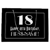 18e verjaardag: Art Deco geïnspireerde stijl "18", Groot Cadeauzakje (Achterkant)