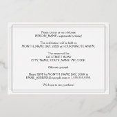 18e verjaardag — Art Deco look "18" + Naam Folie Uitnodiging (Achterkant)