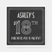 18e verjaardag: Art Deco Style + aangepaste naam Servet (Voorkant)