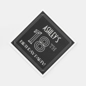 18e verjaardag: Art Deco Style + aangepaste naam Servet (Hoek)