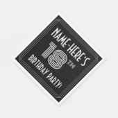 18e verjaardag: Art Deco Style + aangepaste naam Servet (Hoek)