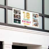 18e verjaardag ballon Happy Birthday Party Spandoek (Buitenkant Gebouw)