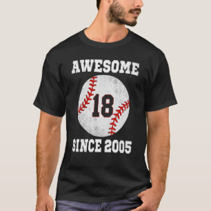 18e verjaardag Baseball Player 18 jaar oude Vintag T-shirt
