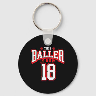 18e verjaardag Basketball Lover 18 jaar oude dag Sleutelhanger
