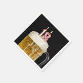 18e verjaardag Bier op zwart Servet (Hoek)