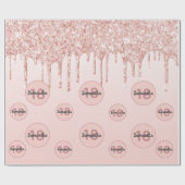 18e verjaardag bloedige roos gouden glitterdruppel cadeaupapier (Vlak)