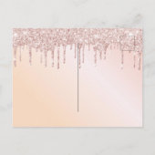 18e verjaardag bloem roos goudglitter uitnodiging (Achterkant)