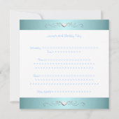 18e verjaardag Blue White Silver Metal Hearts Kaart (Achterkant)