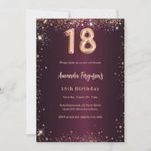 18e verjaardag Bourgondië roos Kaart (Voorkant)