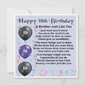 18e verjaardag - Broeder Kaart (Voorkant)