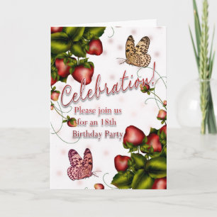 18e verjaardag - Butterfly and Strawberry Inv