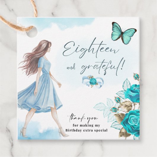 18e Verjaardag Cadeau label (Voorkant)