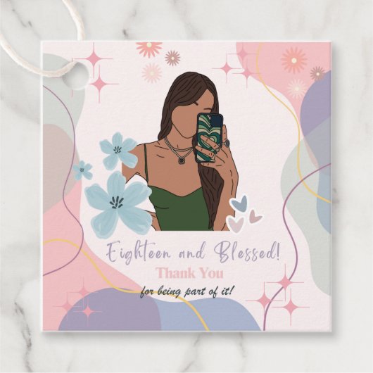 18e verjaardag cadeau label (Voorkant)