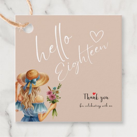 18e Verjaardag Cadeau label (Voorkant)